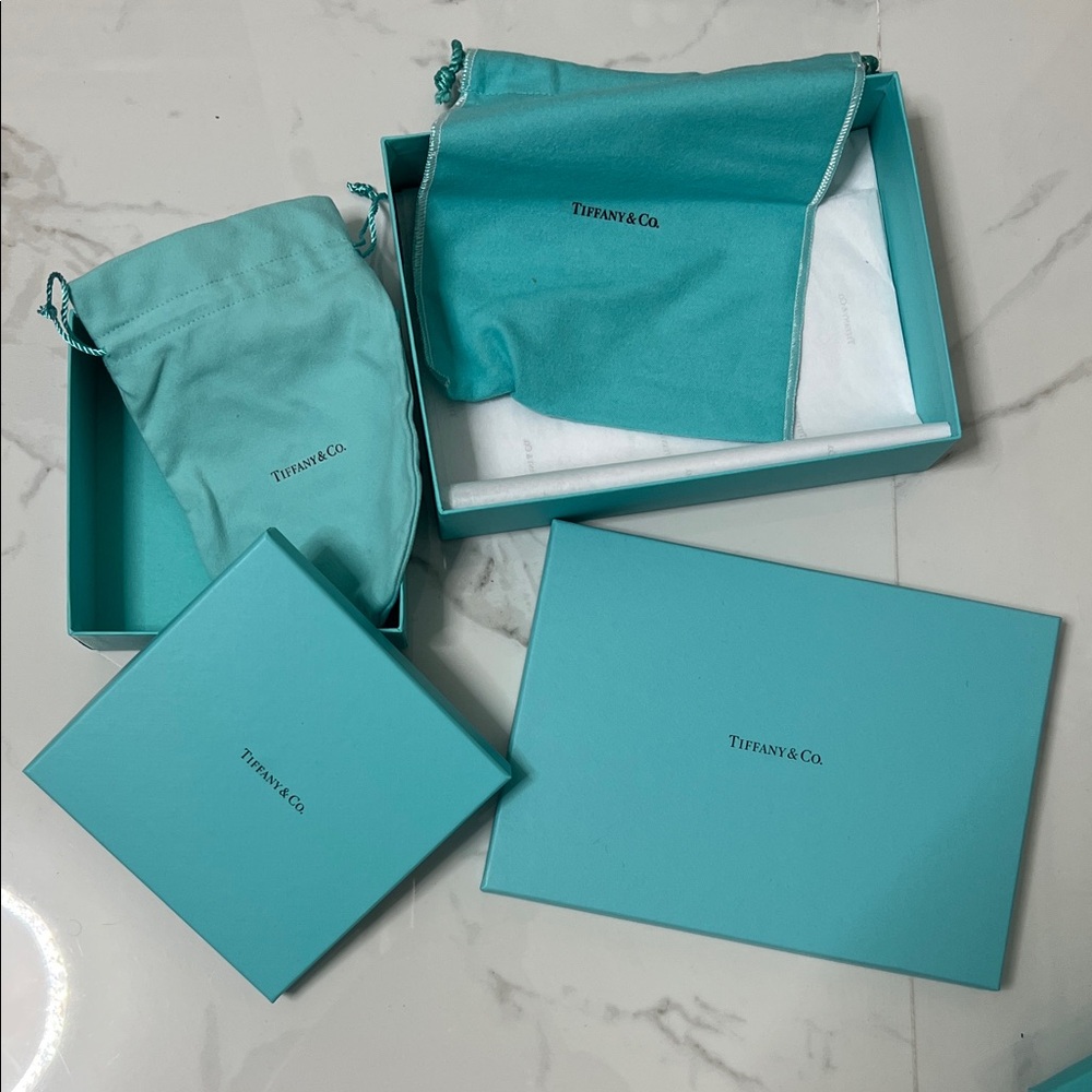 Tiffany & Co. Turquoise Box and Pouch Set